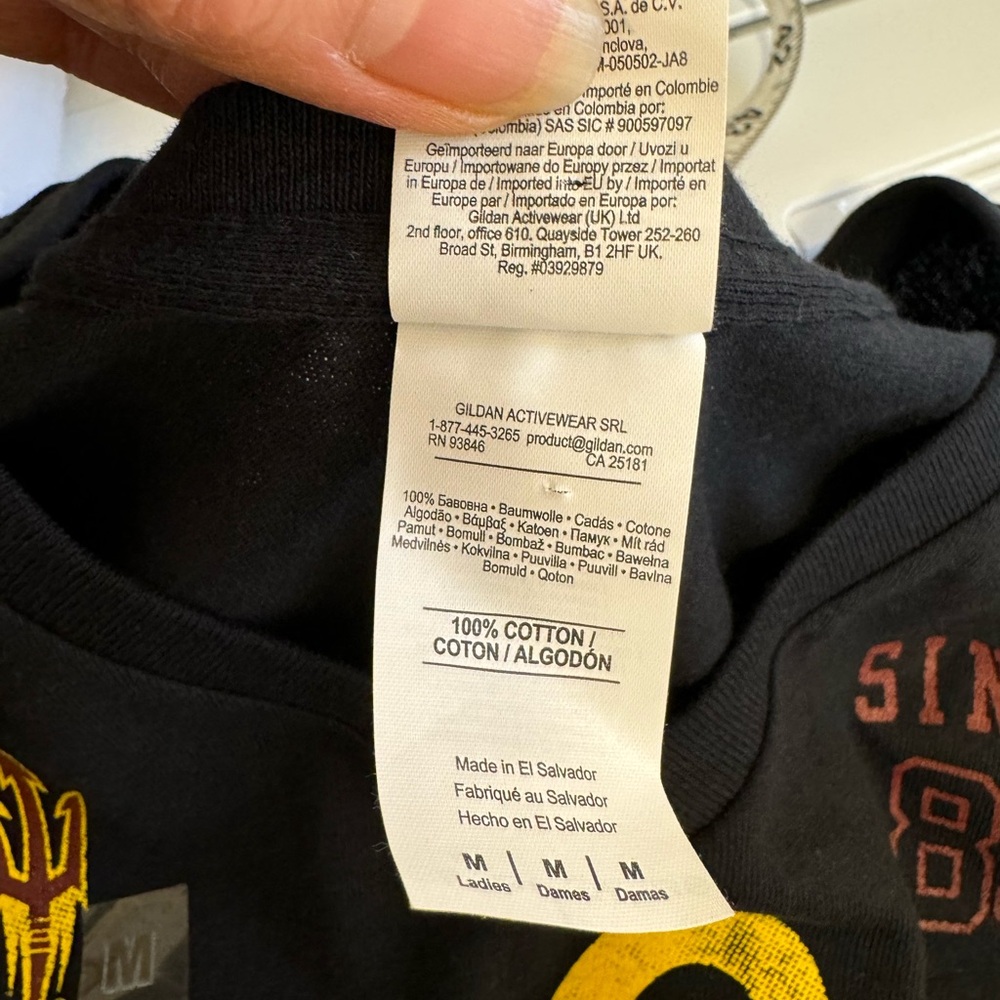 ASU Sun Devils Campus T Shirt Black Medium - Picture 6 of 6